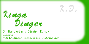 kinga dinger business card